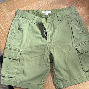 Amazon Essentials Green Cargo Shorts Casual Cotton Blend